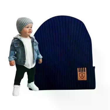 Imagem de Touca Gorro Infantil Bebê Beanie Unissex - oem, Marinho, RN ATÉ 4MESES
