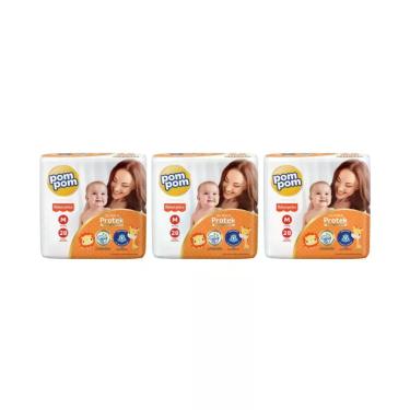 Imagem de Kit Fralda Pompom Derma Protek Tam M - Kit com 84 fraldas - OFERTA