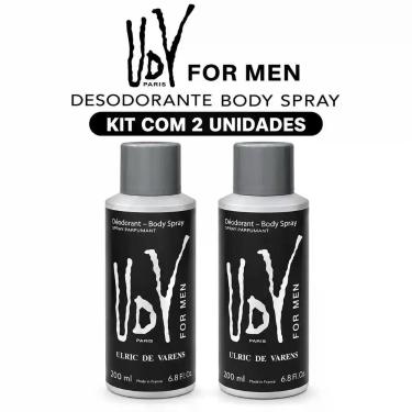 Imagem de Kit 2 Desodorantes Masculinos Body Spray Udv For Men 200 Ml