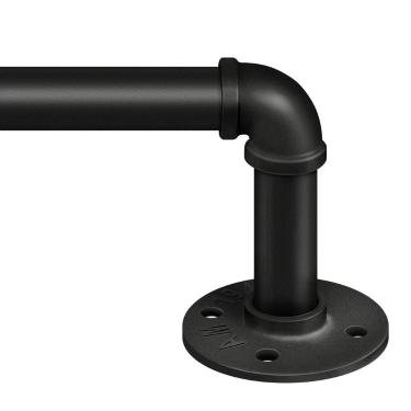 Imagem de Varão de cortina Zeerobee 144-168cm Design rústico preto industrial