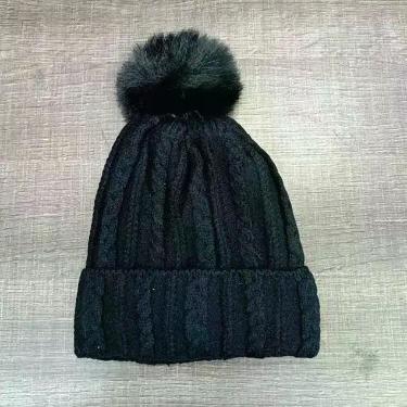 Imagem de Gorro Touca Infantil com Pompom Forrada para Inverno - oem, Preto1