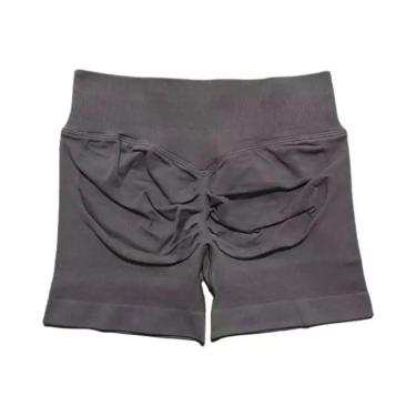 Imagem de Shorts De Yoga E Corrida Femininos De Cintura Alta Sem Costura, Elásti