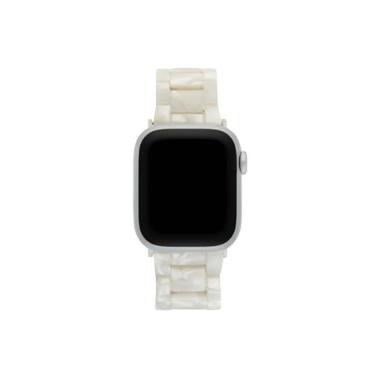 Imagem de MACHETE Pulseira para Apple Watch de 38 mm, 40 mm, 41 mm, 42 mm, 44 mm, 45 mm e 49 mm, capa branca para Apple Watch Series 9/8/7/6/5/4/3/2/1 Ultra 2 1 (ferragens prateadas)