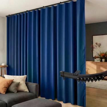 Imagem de Trilho de Cortina Hoeflife 150 cm Azul Marinho Blackout
