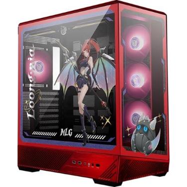 Imagem de MSI PANO 130R MLG Edition - Capa para PC ATX Mid-Tower Gaming - Painel de vidro temperado de 270 graus - Suporte de resfriamento líquido até radiador de 360 mm - 7 ventiladores ARGB pré-instalados
