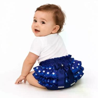 Imagem de Calcinha Bunda Rica Bebê Menina Com Babado Frufru Confortável - - Empó