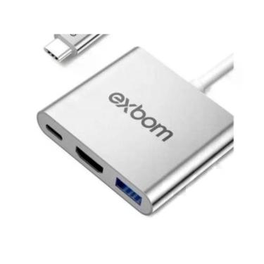 Imagem de Adaptador Vídeo U3V-A3N1 3 em 1 com Saída HDMI e USB 3.0 4K Ultra HD Alumínio Exbom