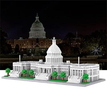 Imagem de A Casa Branca Micro Mini Blocos, Conjunto de Modelos de Arquitetura do Capitólio dos Estados Unidos - 3796 Pcs Conjunto de Mini Blocos de Construção Modelo Brinquedos de Arquitetura Presentes