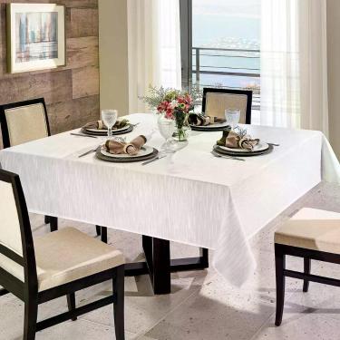 Imagem de Toalha de Mesa Quadrada 2x2 Metros Dohler Passion Branco Off, Bege, Qu