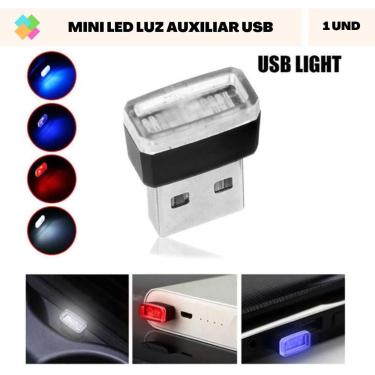 Imagem de Mini LED Luz Auxiliar USB - 1 Und - Led Carro New, Vermelho