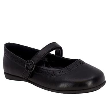 Imagem de LONDON FOG Uniforme Escolar Feminino Sapatos Tamanhos Jovens E Infantis Mary Jane E Sapatilhas De Balé Cinza Preto Tamanho 13