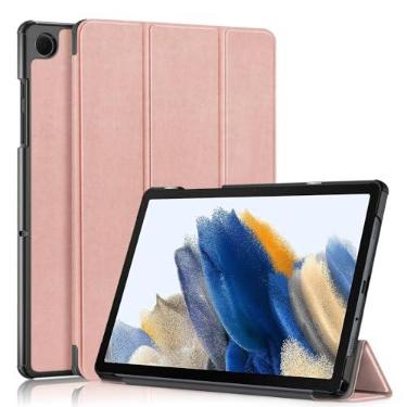 Imagem de Gylint Capa para Samsung Galaxy Tab A9+ 2023, capa dobrável ultrafina de couro PU com suporte para Galaxy Tab A9 Plus SM-X216B ouro rosa