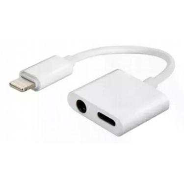 Imagem de Adaptador  de Fone de  Ouvido iPhone 11 Xs Xr 8 7 Recarrega Microfone 