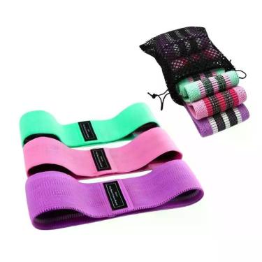 Imagem de Kit de Faixas Elásticas para Exercício Hip Resistance Bands para Condicionamento e Fortalecimento Muscular