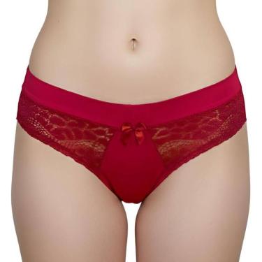 Imagem de Kit 3 Calcinhas Renda Fio Duplo Tanga Lisa Forrada Lateral Larga Linge