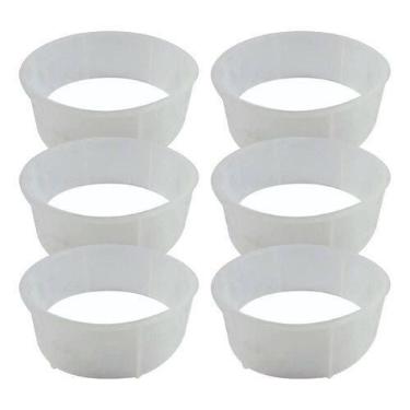 Imagem de 6 Formas Vazadas para Queijo Minas 1Kg Plástico Sem Furos Opusplast - 