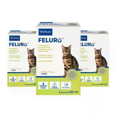 Imagem de 3 Suplemento Feluro 60 mL Alimentar e Sistema Urinário Gatos - Virbac