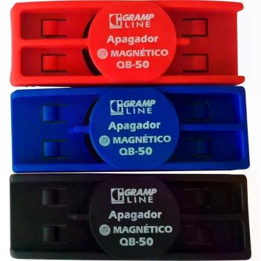 Imagem de Apagador Quadro Branco Magnetico QB-50 AZ/PT/VM - Gramp Line