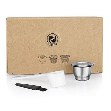 Imagem de Cápsulas de café expresso recarregáveis de aço inoxidável, cápsulas de café reutilizáveis compatíveis com Nespresso Original Line Brewers 4Y Crema Nova Geração (1 cápsula)