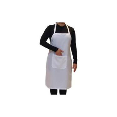 Imagem de Avental C/ Bolso Branco P 75x56cm Padaria Restaurante - Rs, BRANCO, P