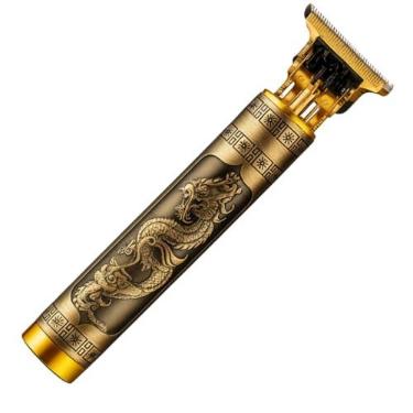 Imagem de Máquina Profissional Dragão Acabamento Sem Fio Cabelo Barba Pezinho Personalizada Com Limitador de Lamina Ajustável Recarregável 4 Pentes Óleo Escovinha Kit Conjunto Aparador Acabamento