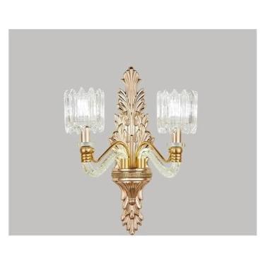 Imagem de Lustre luxuoso, lustre de cristal francês, luzes para sala de estar, luzes para sala de estar, lustre de cristal, luzes de jardim europeias, luminária de parede de 2 cabeças