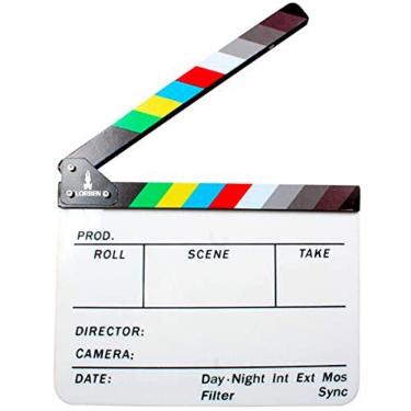 Imagem de Claquete Profissional Acrílico C/Imã 30x24,5 Cinema Lorben