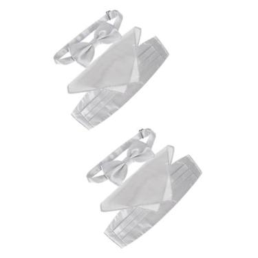 Imagem de Adorainbow 2 Conjuntos Acessórios De Vestido Gravata Borboleta Preta Cintos Masculinos Quadrados De Bolso Para Homens Laços Para Padrinhos Homem Terno Seda Cara Terno De Três Peças Amarrar