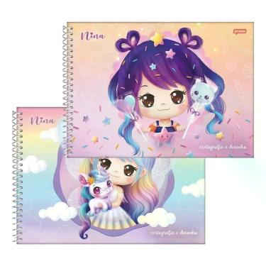 Imagem de Caderno De Desenho Nina 80 Folhas Jandaia Escolar Menina, Nina