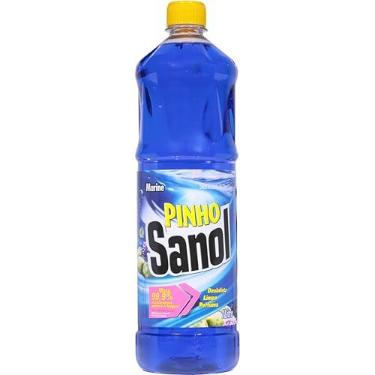 Imagem de Sanol Desinfetante Líquido Para Uso Geral Pinho Marine 1 Litro Azul | Ação bactericida em pisos, azulejos, bancadas, ralos e lixeiras, fórmula concentrada que rende e deixa perfume duradouro