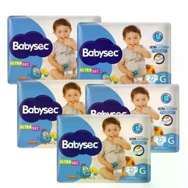 Imagem de Fralda Babysec galinha pintadinha tamanho G kit c/ 05 pacotes jumbo