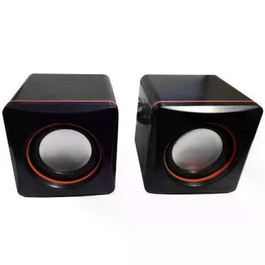 Imagem de 2 Caixinhas de Som Pc Notebook Mini Compacta Cor Preto Usb