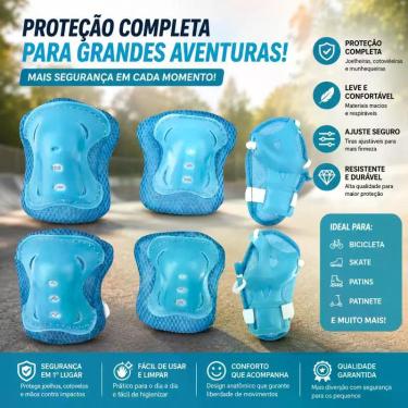 Imagem de KIT Proteção Infantil 6 Peças Joelheira Cotoveleira Munhequeira P/ Ska