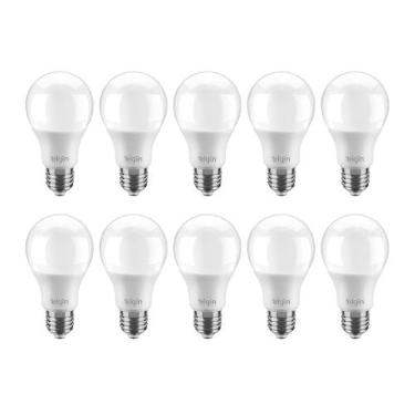 Imagem de Lâmpada Bulbo LED A60 9W 6500K Elgin Caixa com 10 unidades Bivolt Luz Branca Fria