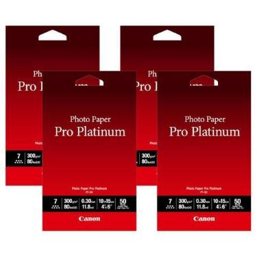 Imagem de Papel fotográfico Canon Pro Platinum 4x6 polegadas, 50 folhas x 4 paco