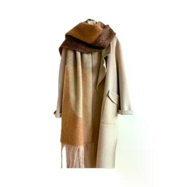 Imagem de Cachecol Elegante De Imitação De Cashmere Com Franjas Para Homens E Mu