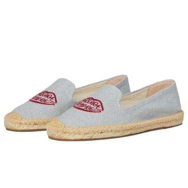 Imagem de Soludos Mocassim feminino de alpargata, Allora Amore/Azul Golfinho, 36