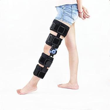 Imagem de Suporte de joelheira ortopédica articulada Tala ajustável Estabilizador Envoltório Entorse Pós-operatório Hemegia Flexão Extensão Suporte articular