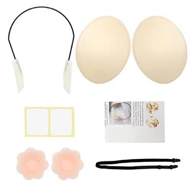 Imagem de Kit de sutiã push-up profundo sem frente para mulheres, kit de sutiã com decote profundo, sutiã sem frente, sem costas, sem alças, kit de sutiã adesivo com aro e 1 par de protetores de mamilo em for