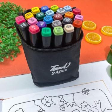 Imagem de Canetas para Pintar Bobbie Goods, Caneta Touch (24, 36, 48, 60, 80, 100, 120 ou 168 Cores) para Livro de Colorir, Marcador - Canetinhas Ponta Dupla - Kicyn (24)