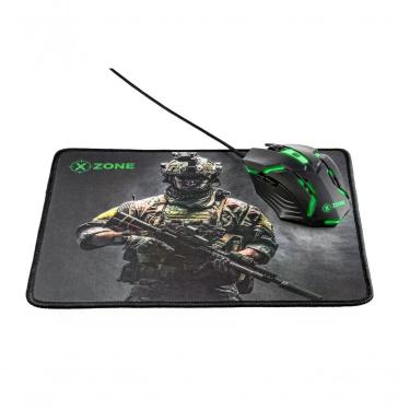 Imagem de Kit Gamer 2 em 1 Mouse e Mousepad Xzone GTC-03 com Iluminação LED RGB e USB Plug & Play Preto