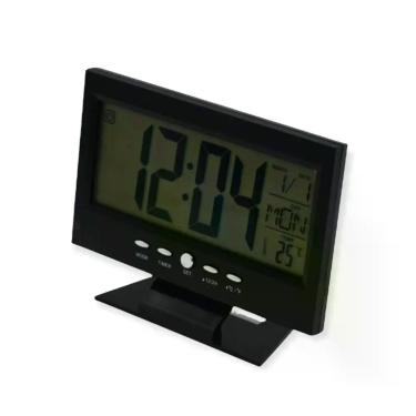 Imagem de Relógio digital LCD de mesa com luz despertador alarme e temperatura c