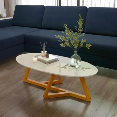 Imagem de Mesa De Centro Sala De Estar Classic Oval Off White