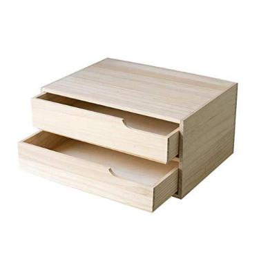 Imagem de KIZQYN Estante de madeira tipo gaveta de mesa prateleira bandeja de arquivos multifuncional organizadores de mesa para escritório em casa estante