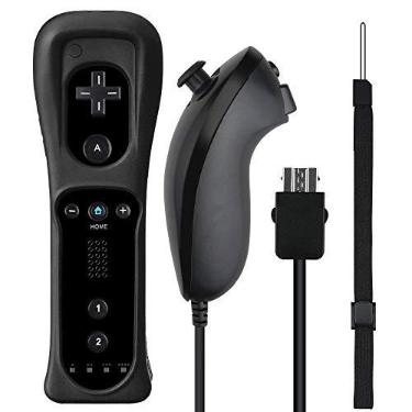 Imagem de TechBrasil Controle Nintendo Wii Remote Plus + Nunchuck Preto Wii U