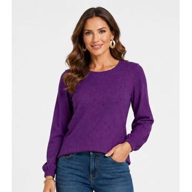 Imagem de Blusão Feminino Em Tecido Aspen Infinita Cor Roxo, M, Roxo