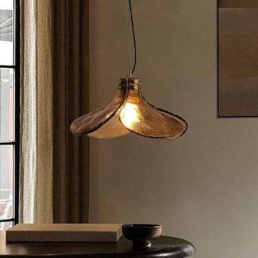 Imagem de Quarto Lustre Pendente Luz丨Lustres Retro Vidro Marrom Pendurado Iluminação Compatível com Sala de Jantar Varanda Luminárias Lustre de Teto, Decoração Moderna