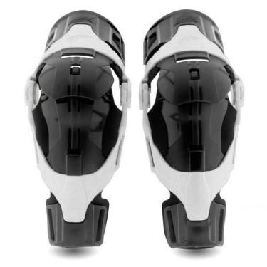 Imagem de Joelheira Amx Bike Trilha Enduro Articulada Infantil, Branco, Preto