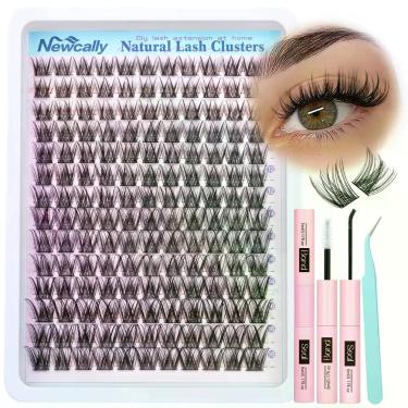 Imagem de Kit de extensão de cílios Newcally Lash Clusters Wispy Natural