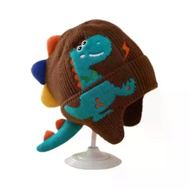 Imagem de Gorro De Proteção Para Ouvidos De Bebê Em 3D Com Estampa De Dinossauro